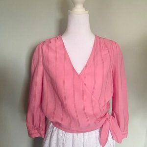 (NWT) Madewell Pink Wrap-Top --Size XS